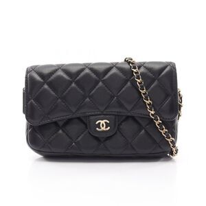 CHANEL Matelasse Lambskin Chain Phone Case Wallet Shoulder Bag